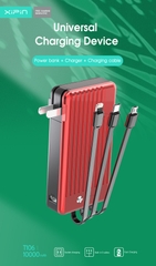 Pin sạc nhanh dự phòng XiPin T106 10.000mAh kèm cáp liền pin chính hãng [BH 6 tháng]