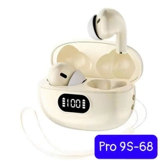 Tai nghe bluetooth nhét tai kiểu dáng airpods Pro 9S-68 có nút cao su chân ngắn, kèm doc sạc có màn hình hiển thị [BH: 6 THÁNG]