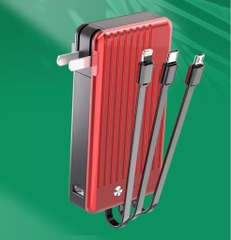 Pin sạc nhanh dự phòng XiPin T106 10.000mAh kèm cáp liền pin chính hãng [BH 6 tháng]