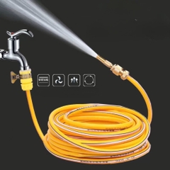 Bộ vòi xịt tăng áp VÀNG ĐEN kèm dây 5m rửa xe, tưới cây tiện lợi [BH: NONE]