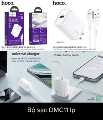 Bộ sạc nhanh 22.5w Hoco DMC11 iphone [Cóc 1 cổng usb, cáp usb ra lightning ip, a-l], có đèn báo khi sạc trên cóc