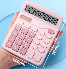 Máy tính học sinh bỏ túi Blue Pink (xài pin / năng lượng mặt trời)
