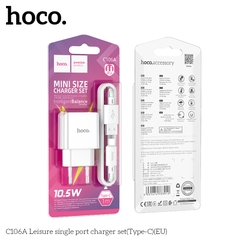 Bộ sạc nhanh 10.5w Hoco C106A USB RA TYPE C chính hãng [BH: 12 tháng]