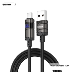 Cáp sạc nhanh 66W REMAX C01-AC66W cáp usb ra Type C dài 1m3 có đèn LCD báo sạc siêu đẹp [Bh 1 Năm]