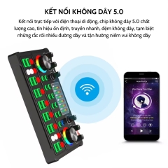 Soundcard thu âm livestream M-3A đèn led siêu đẹp nết nối không dây 5.0 [BH: 3 THÁNG]