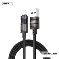 Cáp sạc nhanh 3A REMAX C01-AL3A cáp usb ra iphone dài 1m3 có đèn LCD báo sạc siêu đẹp [Bh 1 Năm]