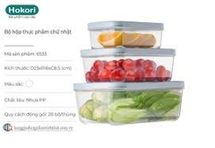 Bộ 3 hộp nhựa VN-6533 đựng thực phẩm, trái cây có nắp đậy [BH: NONE] 1l1a12