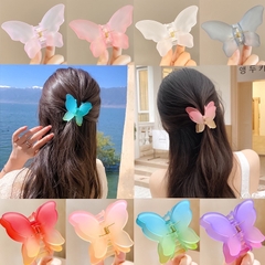 Kẹp tóc càng cua hình bướm loang màu thời trang [BH: NONE]