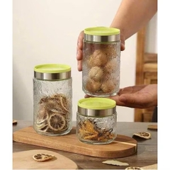 Set 3 lọ thủy tinh nắp xanh [BH: NONE]
