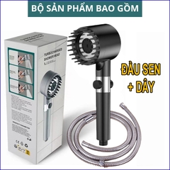 Vòi sen nhà tắm tăng áp kèm gai đầu massage đa năng 4 trong 1 có dây [BH: NONE]