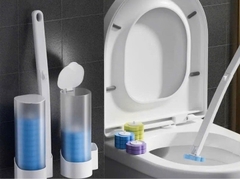 Bộ chà toilet dùng 1 lần xoay 360 độ thế hệ mới (1 cọ và 6 đầu thay thế)  [BH: None]