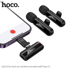 Bộ 2 micro thu âm HOCO L20A micro 2in1 vừa Type C vừa Iphone dùng livestream siêu tiện lợi