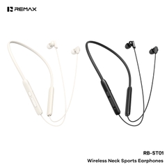 Tai nghe bluetooth REMAX RB-ST01 mẫu thể thao choàng cổ siêu tiện lợi bluetooth v6.0 pin 180mAh chính hãng