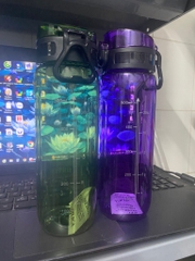 Bình nước nhựa màu thể thao BINVER có vạch chia 500ml mở nắp bằng 1 nút bật tiện lợi [BH: NONE]