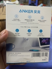 Cóc sạc nhanh 65w Anker 725/  A2325  (1 cổng type-c vs 1 cổng usb) chính hãng (trắng) [BH 1 năm]