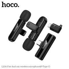 Bộ 2 micro thu âm HOCO L20A micro 2in1 vừa Type C vừa Iphone dùng livestream siêu tiện lợi