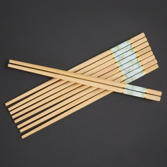 Combo 10 đôi đũa tre Bamboo Chopsticks YJZM đầu đũa có hoa văn giả vân đá sang trọng