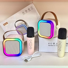 Loa karaoke K12 bluetooth có đèn led kèm 1 micro không dây [BH 6 tháng]