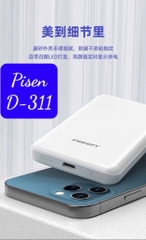 Pin sạc không dây Pisen D-311 5.000mAh mini siêu mỏng [BH: 1 NĂM]