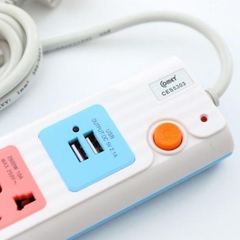 Ổ cắm điện CM5303 gồm 3 lỗ cắm 3 chấu và 2 cổng Usb 5V 2.1A [BH: 1 Tháng]