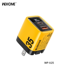 Cóc sạc nhanh 35W Wekome WP-U25 US 2 cổng ( 1 cổng USB QC3.0+ 1 cổng Type C PD35W) chính hãng [BH: 1 NĂM]