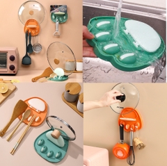 Giá đỡ nắp nồi 4 móc treo đa năng hình chân mèo