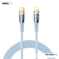 Cáp sạc nhanh 20w Remax RC-C061 (c-l) trong suốt siêu đẹp Type C ra iPhone Lighning (PD) cho iphone 11 12 13 14 [BH 1 năm]