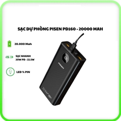 Pin sạc dự phòng PISEN PD160 20.000mAh pin sạc nhanh 22.5w+QC3.0 chính hãng