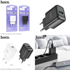 Cóc sạc nhanh 18w Hoco C140A (EU) 1 cổng usb sạc nhanh QC3.0 chân tròn chính hãng [BH: 1 NĂM]