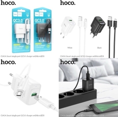 Bộ sạc nhanh 18w HOCO C140A Micro (Cóc 1 cổng USB QC3.0 + cáp usb ra Micro Samsung) chính hãng [BH: 1 NĂM]