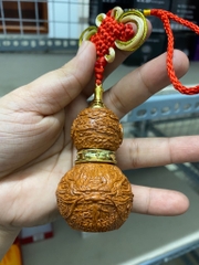 Bật lửa diêm xăng MÀU NÂU hoạ tiết Rồng điêu khắc hình quả hồ lô phong thuỷ may mắn fullbox (hộp mới hoặc cũ tuỳ lô) [BH: None] / pktn sale
