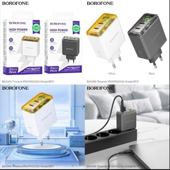 Cóc sạc nhanh 65w BOROFONE BAS34A cóc 3 cổng (1U 2C) siêu tiện lợi