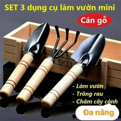 Bộ làm vườn 3 món cán gỗ dày dặn[BH: None]