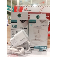 Bộ sạc nhanh Kim Cương KMG823 có led 2.1A Micro Samsung (1 cổng usb) chính hãng (tương tự kmg813) [BH: 6 tháng]