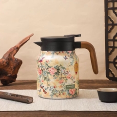 Bình lọc trà inox 316 1000ml họa tiết hoa văn sang trọng - MẪU VỀ NGẪU NHIÊN [BH: NONE]
