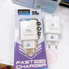 Cóc sạc nhanh 20W Kim Cương KMG-620 1 cổng usb chính hãng [BH 6 tháng]