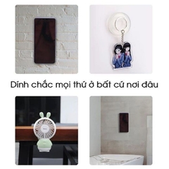 Miếng dán Gel Pad vuông hỗ trợ điện thoại, dán đồ dùng đa năng , có khe quấn cáp sạc