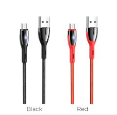 Cáp sạc nhanh micro 2.4A Hoco U89 chui Samsung Micro có LED báo sạc đầy 1.2M chính hãng [BH 1 năm]
