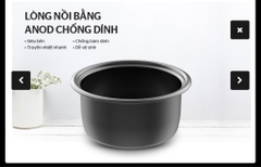 Nồi cơm điện Sun House nắp rời 1.8 lít thích hợp 4-6 người ăn