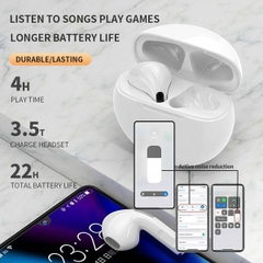 Tai nghe bluetooth Airpods Pro6 (2 tai có doc sạc, ko nút cao su) [BH 3 tháng]