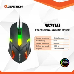 Chuột có dây JERTECH M200 WARWICK chuyên game vi tính đèn led siêu đẹp [BH: 6 THÁNG]
