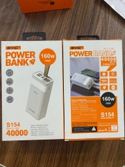 Pin sạc nhanh 160W max SYC S154 40.000mAh, có chức năng đèn pin, màn hình hiển thị % pin chính hãng [BH 1 năm]