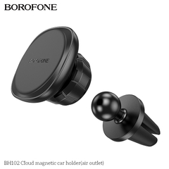 Giá đỡ điện thoại trên oto xe hơi BOROFONE BH102 mẫu hít nam châm kẹp khe gió siêu gọn [NONE]