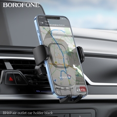Giá đỡ điện thoại trên oto xe hơi BOROFONE BH69 kẹp cửa gió siêu chắc chắn [None]
