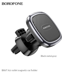 Giá đỡ điện thoại trên oto xe hơi BOROFONE BH67 mẫu kẹp khe gió kèm hít nam châm siêu nhỏ gọn [NONE]