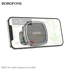Giá đỡ điện thoại trên oto xe hơi BOROFONE BH67 mẫu kẹp khe gió kèm hít nam châm siêu nhỏ gọn [NONE]