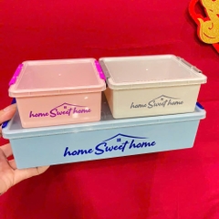 Bộ 3 hộp nhựa TLT IKURA HOME SWEET HOME size 580ml, 680ml, 2000ml đựng thực phẩm [BH: NONE]