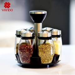 Lọ đựng gia vị bằng thủy tinh ( sec 6 lọ ) xoay 360 độ