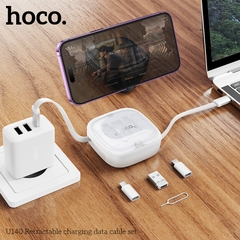 Bộ cáp dữ liệu sạc có thể thu vào Hoco U140 6in1 Type C ra Type C 60w (c-c)