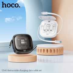 Bộ cáp dữ liệu sạc có thể thu vào Hoco U140 6in1 Type C ra Type C 60w (c-c)